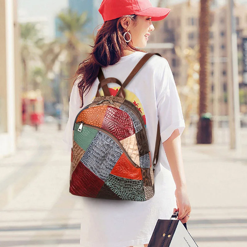 

Real Cowhide Backpack Female 2021 New trendy net celebrity fashion backpack famous brand wild casual large-capacity shoulder bag