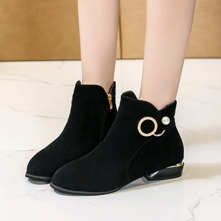 

Женские ботинки на молнии, повседневные, теплые, зимние, 2021