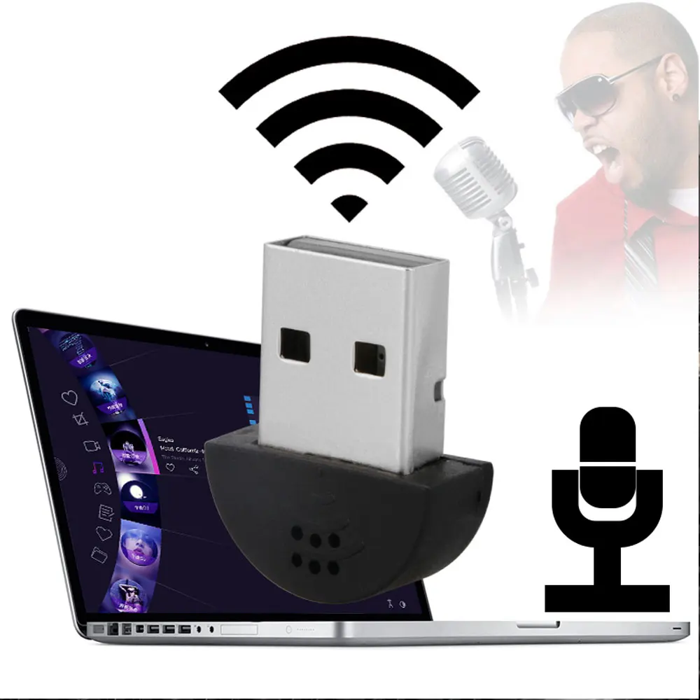Мини USB 2,0 Микрофон Портативный Студийный, для речи микрофон аудио адаптер драйвер бесплатно для ноутбука/ПК/MSN/Skype