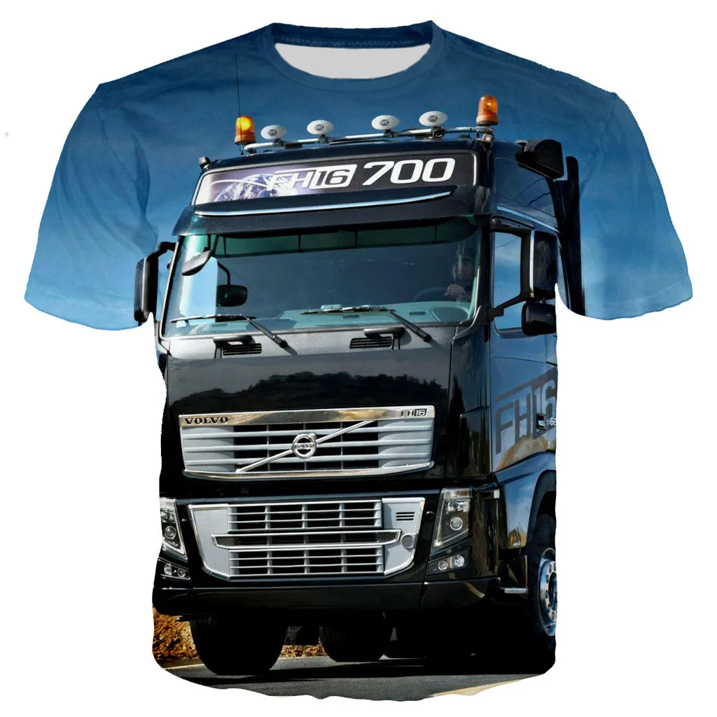 

3D Printing Men's and Women's Alternative Truck T-Shirt Casual Hip-Hop Street Short-Sleeved Fashion Fitness Sports Polo Summer