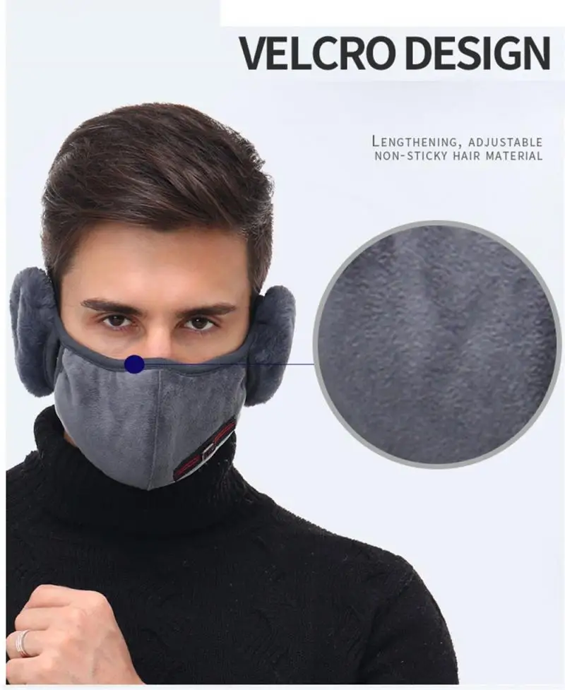 

Unisex Autumn Winter Warm Plush Face Mask Reusable Washable Breathable HOT Ear Muff Wrap Band Ear Warmer For Outdoor Activities