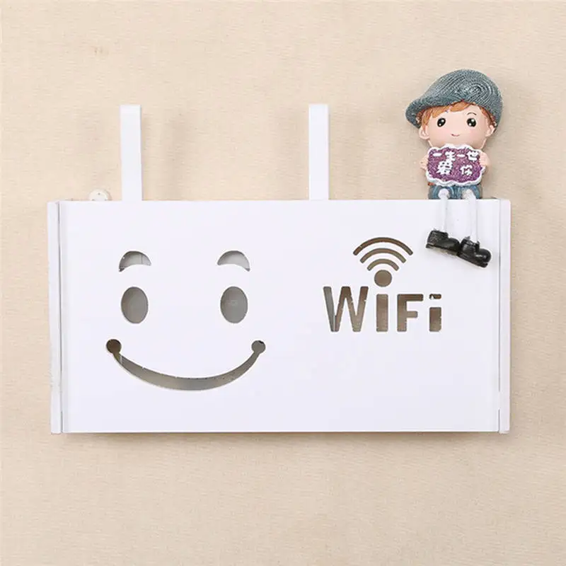 Беспроводной Wi-Fi маршрутизатор Коробка Для Хранения ПВХ панель полка настенный штекер доска кронштейн для хранения кабеля Органайзер Домашний декор - Цвет: 3 L