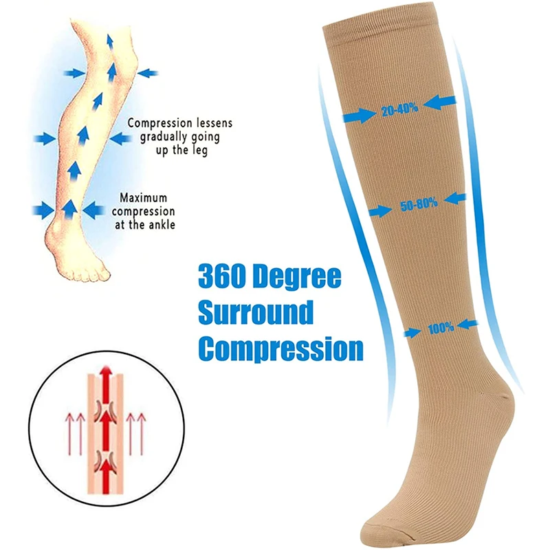 Compression Stockings Flying Pregnancy Swelling Sports Socks Men And Women Hiking Running Socks 20-30 MmHg
