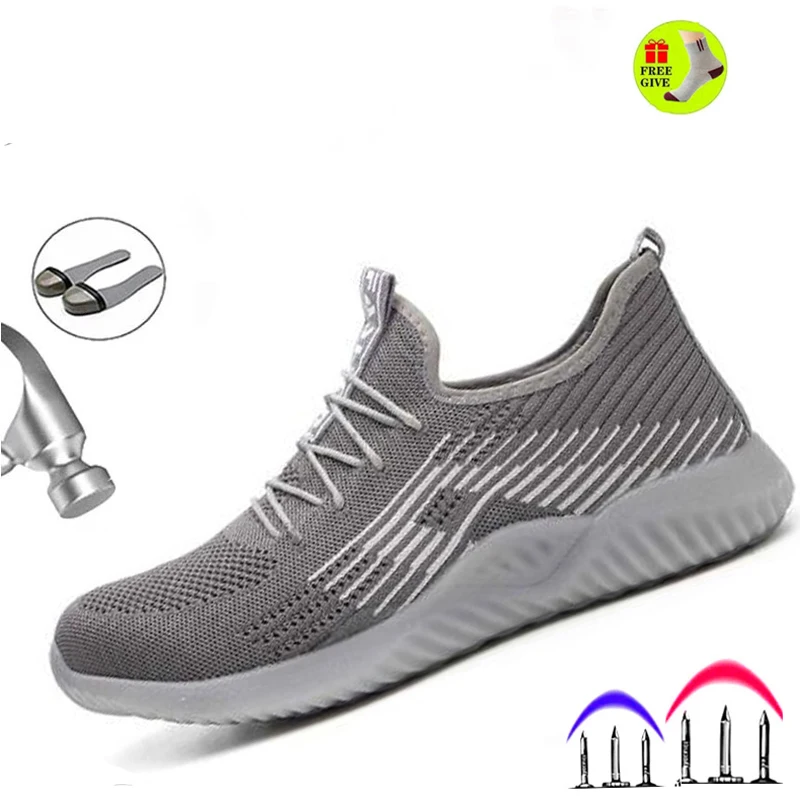 Неразрушимая дышащая рабочая обувь со стальным носком для мужчин мужские