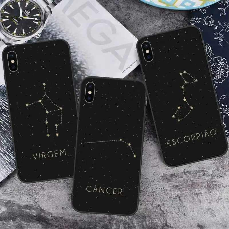 

12 constellations zodiac signs Phone Case for iPhone 11 12 13 pro XS MAX 8 7 6 6S Plus X 5S SE 2020 XR mini