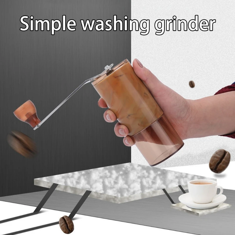 Ручная кофемолка портативная ручная с ручкой из нержавеющей стали для офиса дома