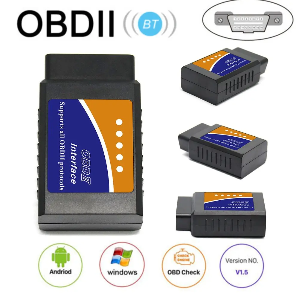

New ELM 327 V1.5 Interface Works On Android Torque CAN-BUS Elm327 OBD2/OBD II Car Diagnostic Scanner Tool Dropship