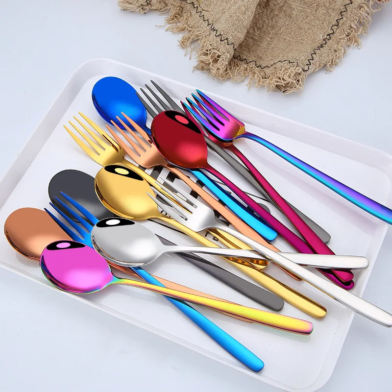 Лидер продаж набор столовых приборов из нержавеющей стали западные портативные