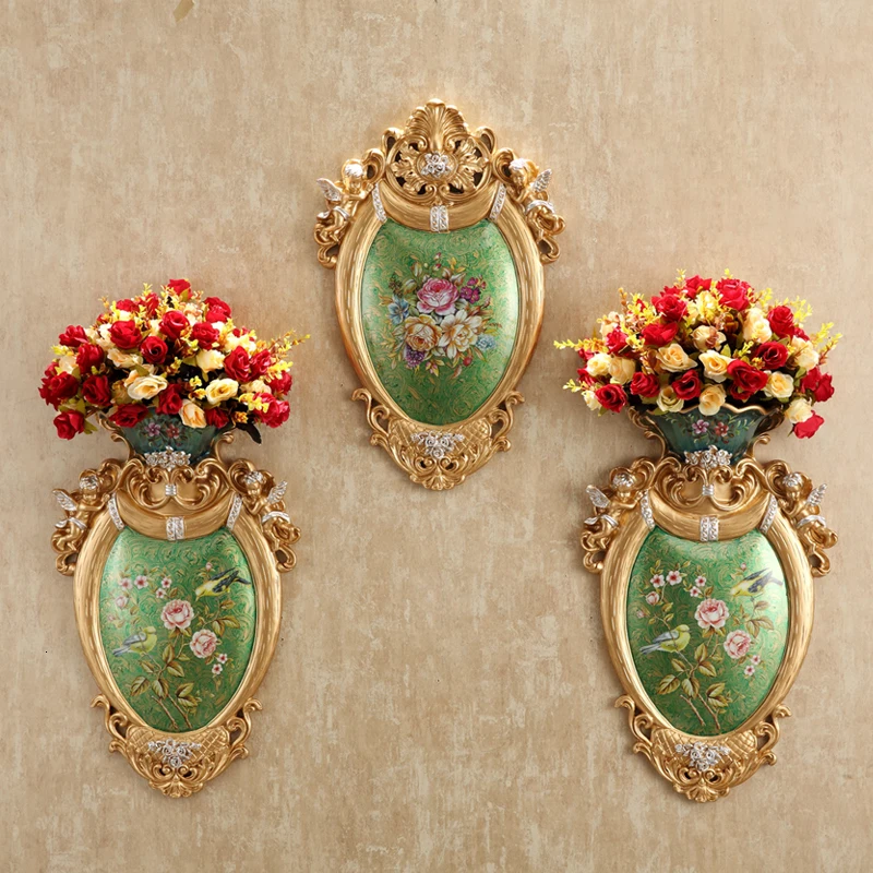 

European Style Decoration Flower Pot Fund Creative Fresco Vase American Wall Restaurant Bar Corridor Hanging