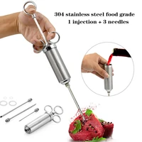 marinade seasoning injector turkey meat injectors stainless steel cooking syringe injection with 2 5 needles