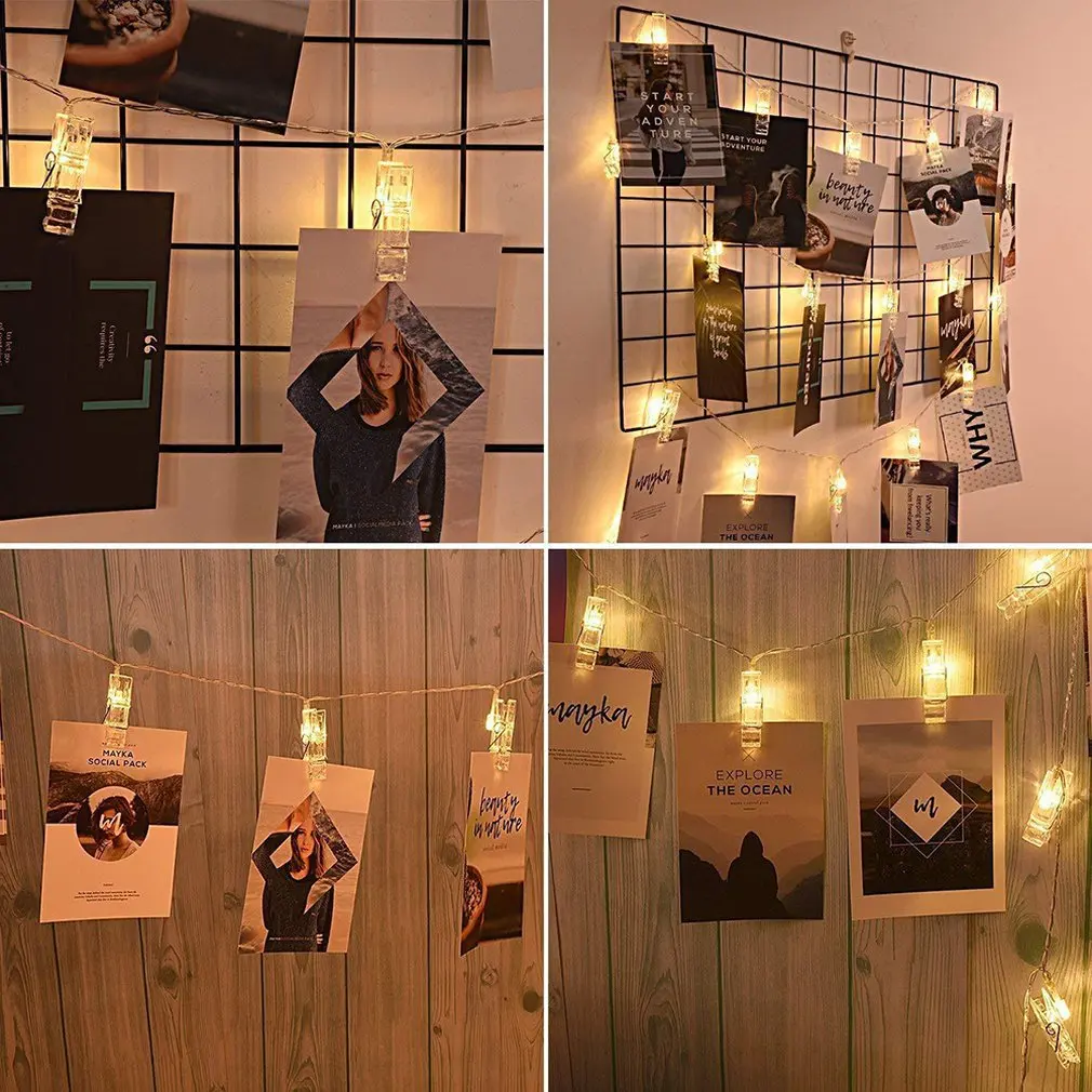 

Led Transparent Clip Light String Photo Clip Battery Light Usb Battery Box Supply Plug-In String Light