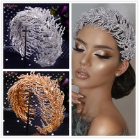 youlapan hp386 bridal hair accessories rhinestone wedding headband alloy leaf women headpiece for party crystal bride headdress