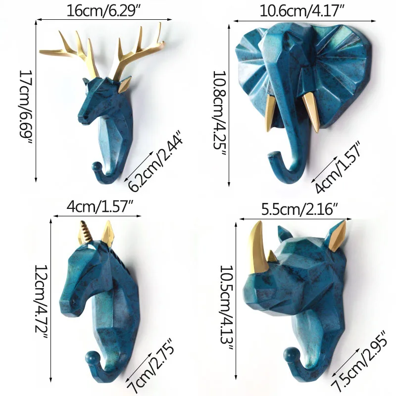 

Hook Resin Animal Decoration Hook Multifunctional Wall Hanging Key Rack Home Coat Hat Rack Nordic Creative Storage Hanger