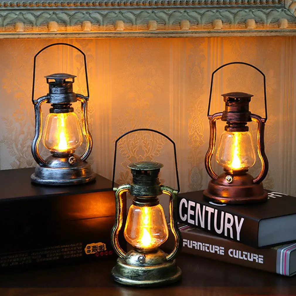 

Retro Horse Lantern Solar Battery Rechargeable Camping Light Outdoor LED Candle Flame Vintage Portable Lamp Garden Decoration