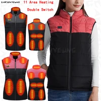 11 area heated vest zones electric heated jackets men women sportswear heated coat carbon fiber heat coat usb heating jacket men