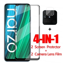 4IN1 For Realme Narzo 50A Glass Screen Protector Realme Narzo 50A Tempered Glass Protective Phone Film Realme Narzo 50A 50i 30A