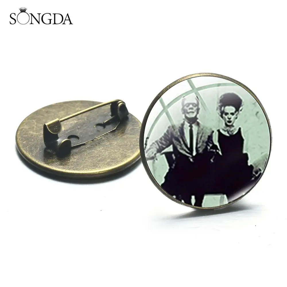 Классическая Брошь из фильма ужасов Франкенштейн ручной работы стеклянная