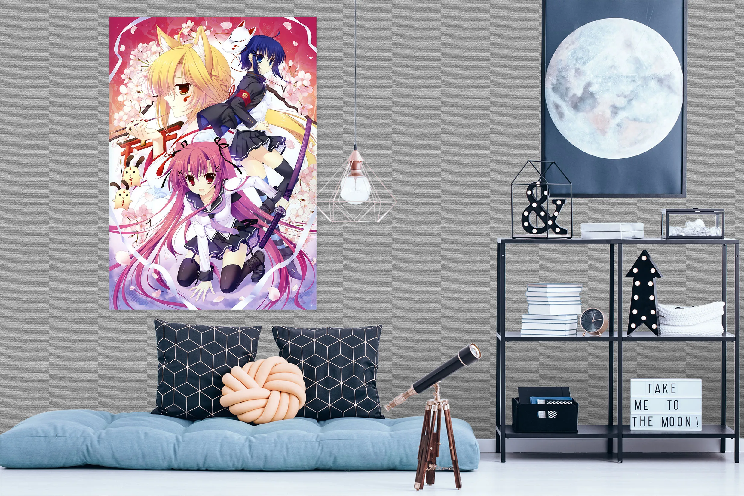 [Самоклеющиеся] 3D аниме девушка 258 Япония Аниме настенные наклейки AJ обои