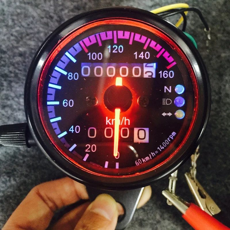 12 В Мотоцикл ATV Скутер 13000 об/мин Тахометр Km/H Спидометр двойной дисплей одометр