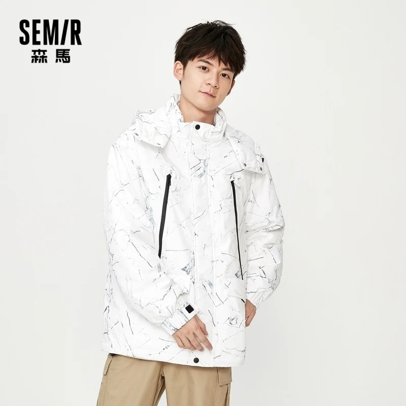 SEMIR Men Winter New Style Parkas Coat 2020 Japanese Tooling Padded Jacket Thick Hooded Thermal Function Men'S Trendy | Мужская