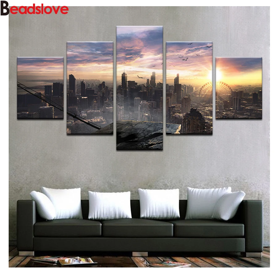 

5D DIY Diamond Painting Full Square/Round Drill "High rising buildings stand photo" 3D Embroidery Cross Stitch 3pcs Home Decor