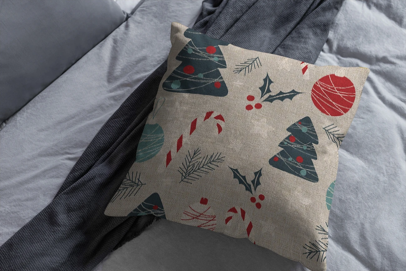 Рождественский подарок Имбирная льняная квадратная наволочка украшение для