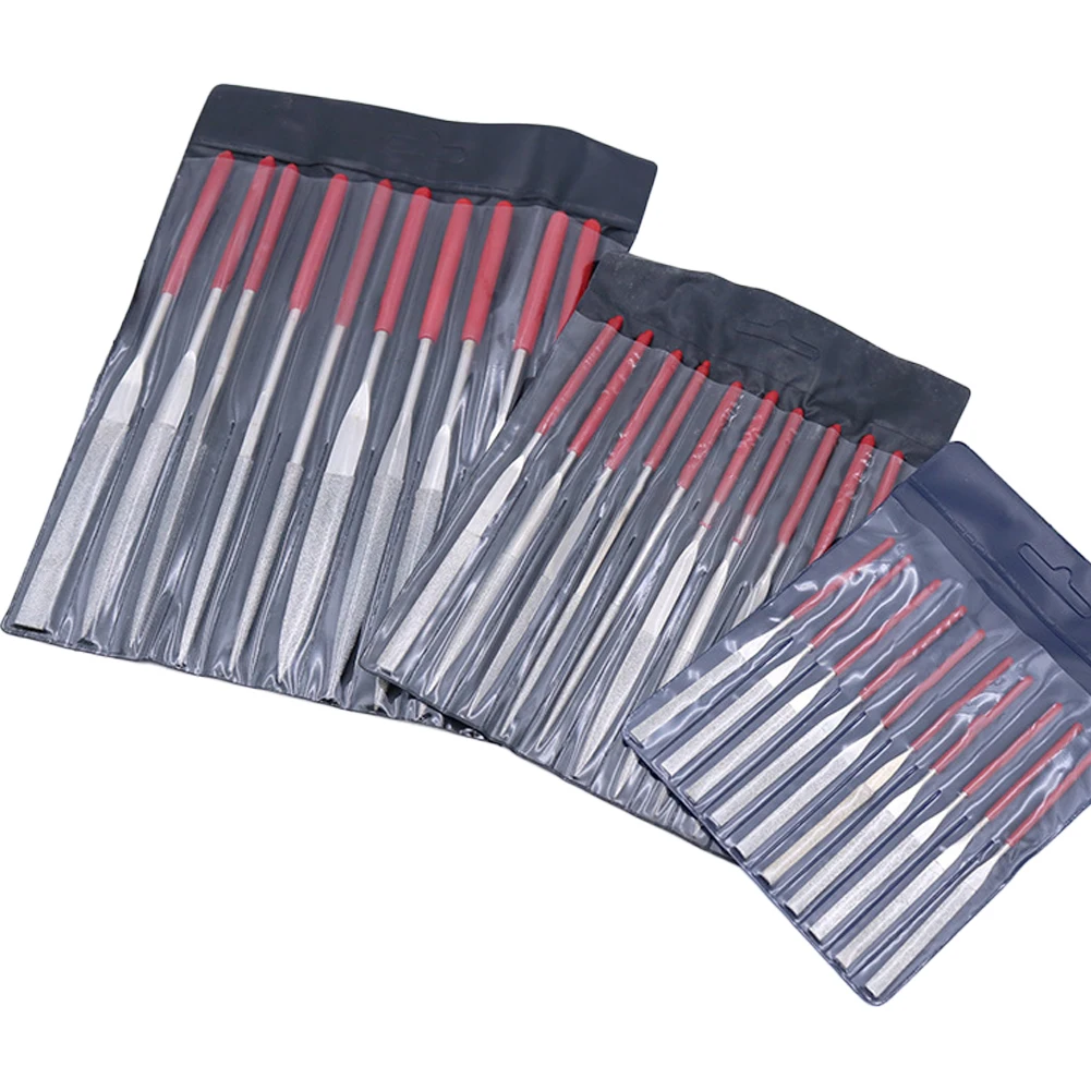 

10pcs Mini Files Titanium Diamond Coating Needle Flat File Set Metal Working Craft Tools Hobby Hand Needle Rasp Wood Carving
