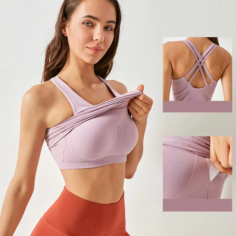 

Спортивные рубашки с мягким бюстгальтером, чашка для женщин, однотонные облегающие майки без рукавов для спортзала, топы, укороченные топы ...