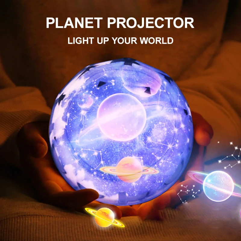 Linson LED Star проектор ночные светильники для вращения Земли и Луны лампы в качестве детских подарков для украшения детской комнаты от AliExpress RU&CIS NEW