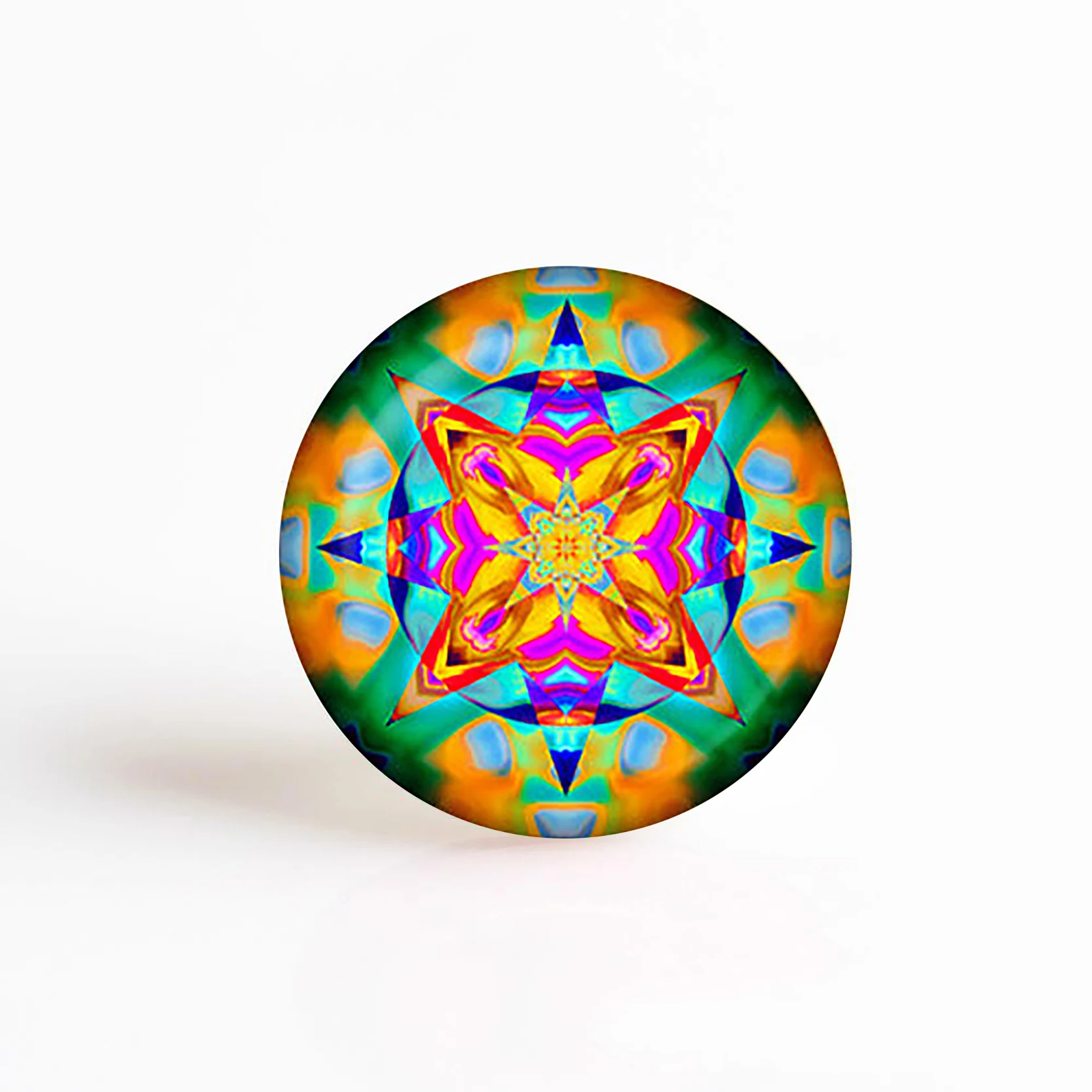 5 шт./лот Мандала Лотос цветок DIY 25 мм стеклянный кабошон для ожерелья подвесной