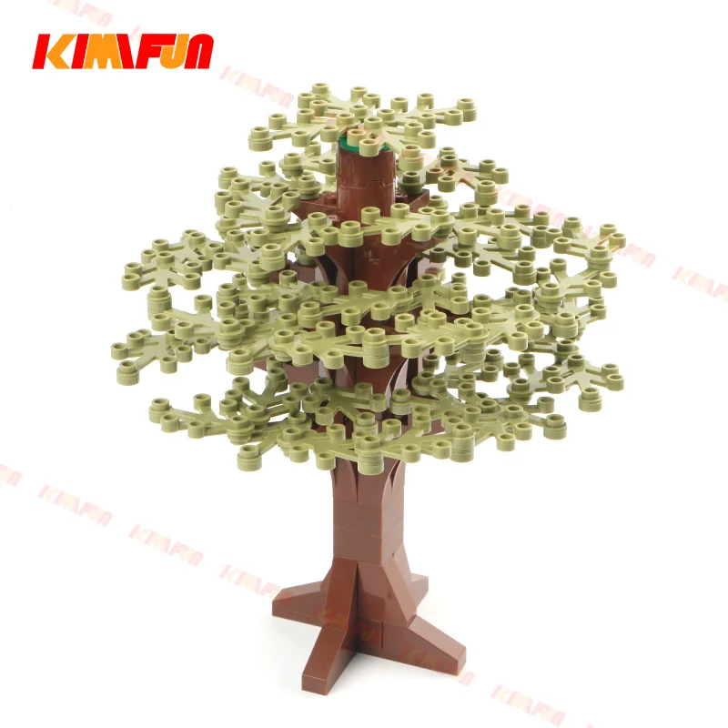 Кирпичи MOC лес зеленый куст цветок трава дерево растения садовые сцены
