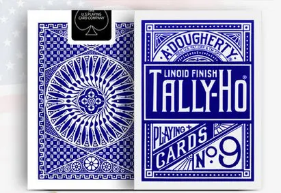 round blue 1 колода Tally-Ho игральные карты Волшебные трюки колоды карточная колода - Цвет: round blue