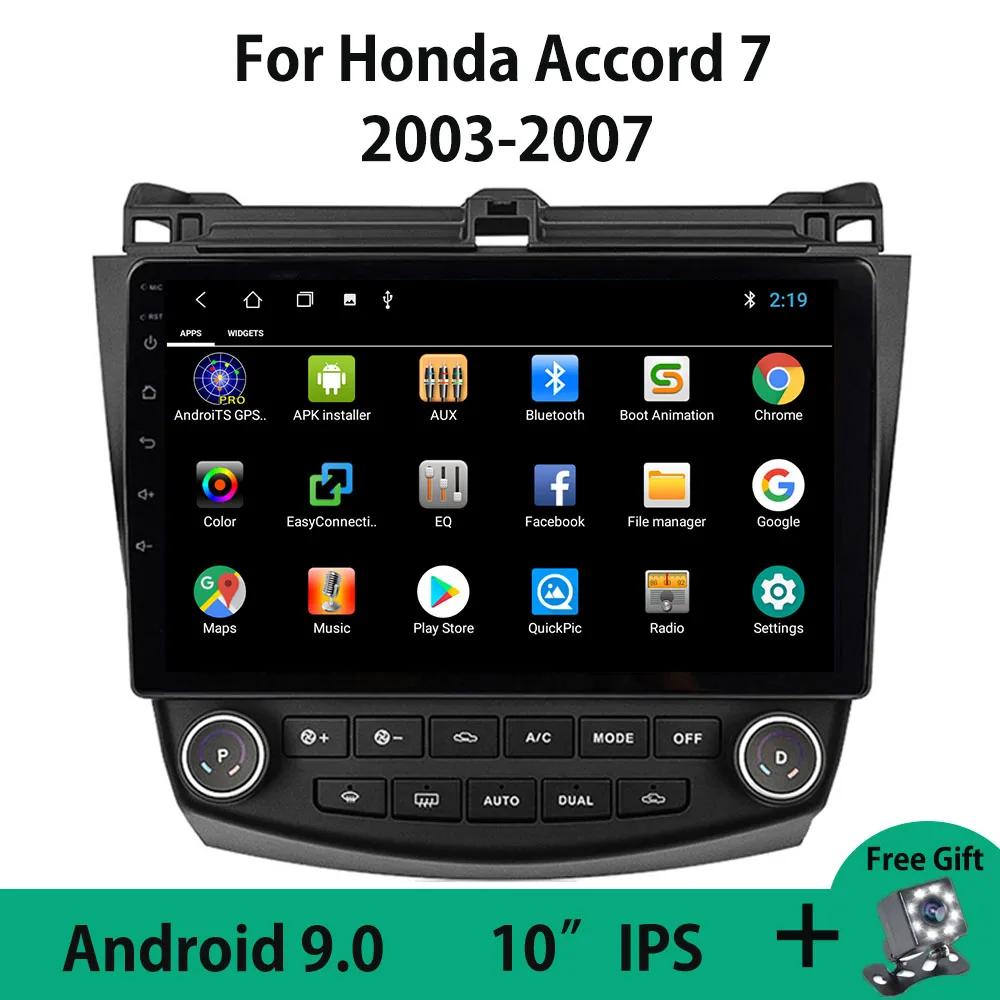 

Android 9.0 Quad Core 2Din No DVD Multimedia Player Head Unit For Honda Accord 7 CM UC CL 2003-2007 Bluetooth OBD Split Screen