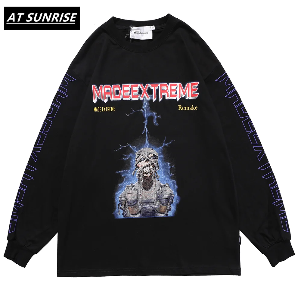 

В Стиле Хип-хоп Уличный сверхразмерный футболка Мумия Футболка с принтом 2021 для мужчин Harajuku Хлопковая весенняя футболка свободного покроя ...