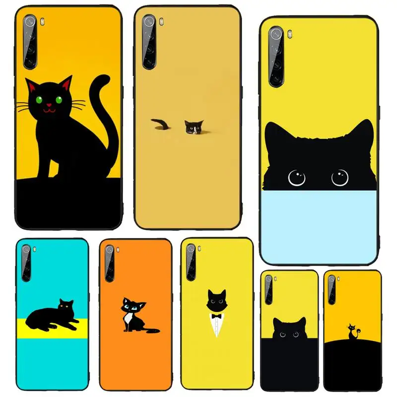 

Black Cat Phone Case Funda For Xiaomi Redmi 10 10x Note 9 9T 9A 9S 7 8 9se 7a 8a 8t Pro Max K20 30 Pro 4G