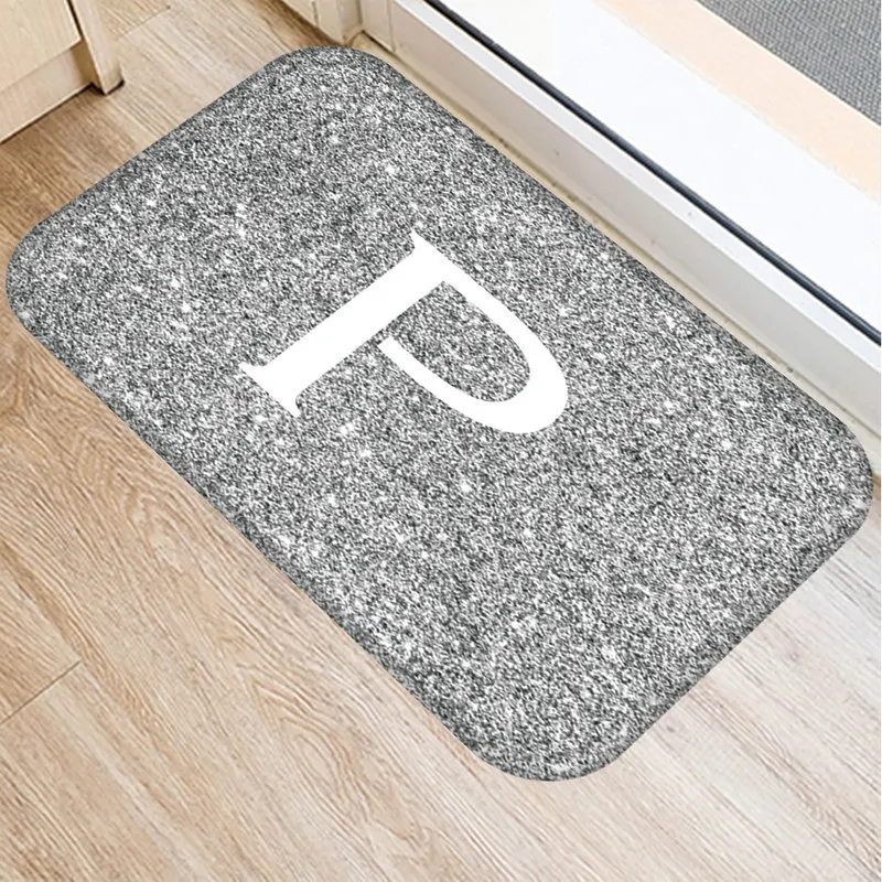 С серой буквой для кухонной и входной двери коврик из бархата кораллового цвета с
