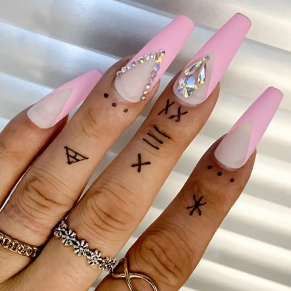 

24pcs/Box French Ballerina Full Cover Artificial Manicure Tool Fake Nails Wearable Nail Tips Coffin False Nails