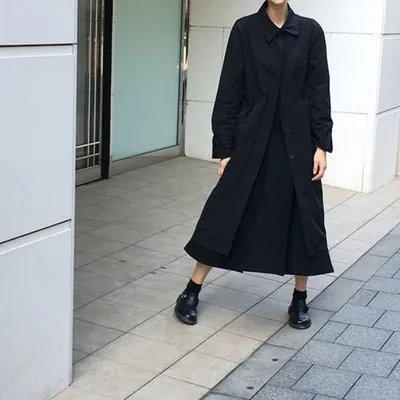 

New Small Japanese Department lapels medium-length thin trench coat students