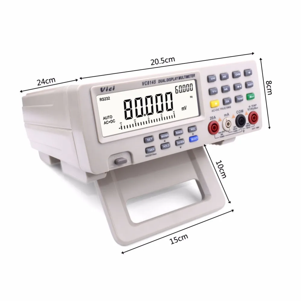 VC8145 VC8045 настольный мультиметр 1000 В 20A Цифровой мультиметр автоматический диапазон Multimetro Цифровой вольтметр Ом DCV/ACV/DCA/ACA