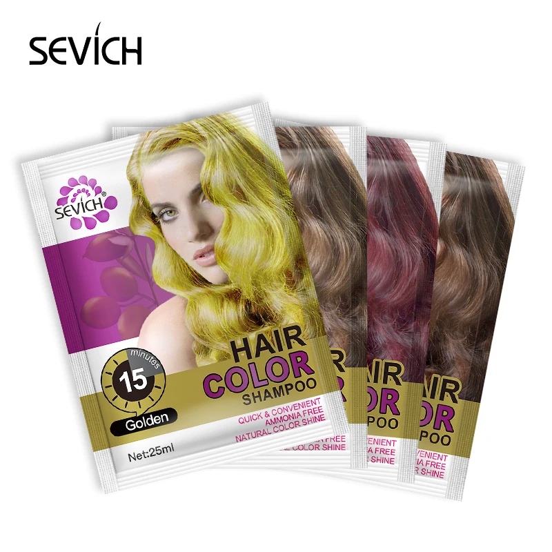 

10pcs/lot 15mis Moisturizing hair dye cream Natural organic temporary Coffee hair dye shampoo for woman 5 Colors Hiar Shampoo