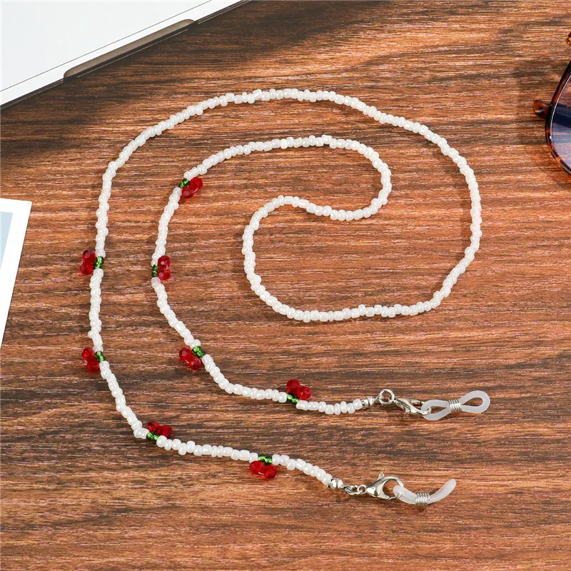 Цепочка для очков с хрустальными бусинами вишни мужчин и женщин шнурок цветными