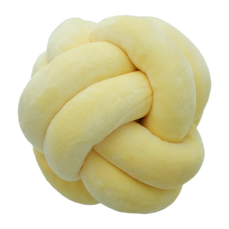 Knotted Plush Ball Design Round Throw Pillow Waist Back Cushions Home Sofa Bed Decoration Dolls Toys For Kids S/M Top | Дом и сад