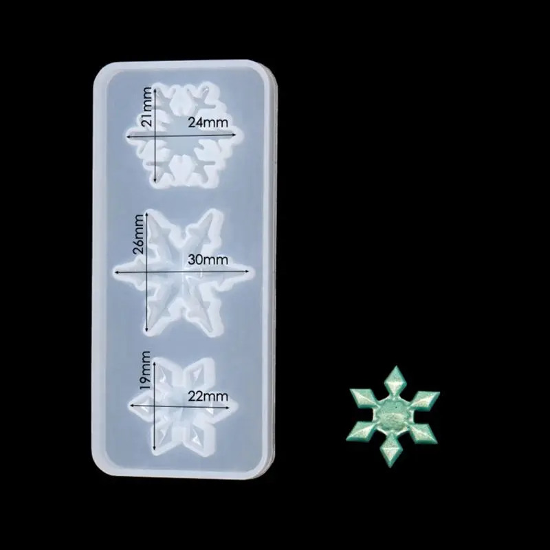 

Crystal Epoxy Resin Mold Snowflake Pendant Casting Silicone Mould DIY Crafts Jewelry Necklace Decorative Making Tool