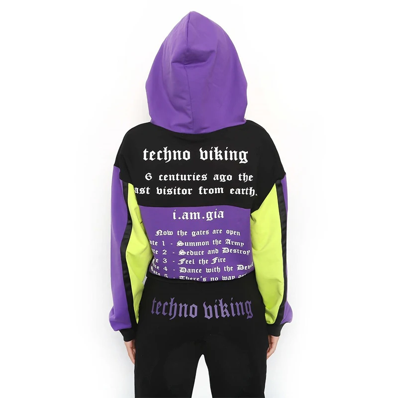 

2020 Autumn Tracksuit Long Sleeve Hoodies Patchwork Sweatshirts 2 Piece Set Casual Sport Suit Women Tracksuit Set L0069