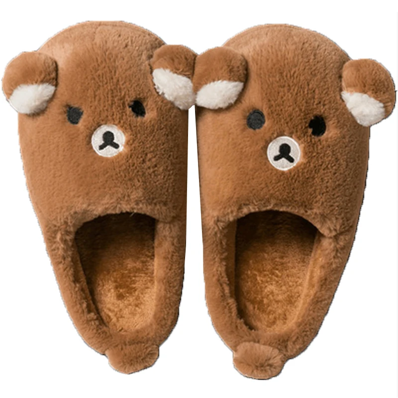 

Warm Slippers Kids Shoes For Girl Indoor Home Floor Cotton Slippers Warm Winter Cute Cartoon Bear Children Slippers Boy Shoes