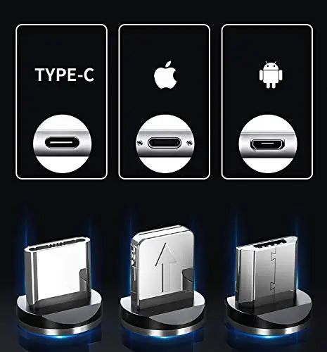 Светящийся Магнитный зарядный кабель 1 м сияющий впитывающий USB-кабель с защелкой