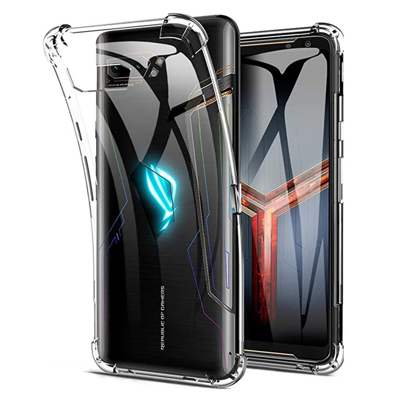 Мягкий прозрачный чехол с подушкой безопасности для телефона Asus ROG Phone II 2 Phone2 ZS660KL