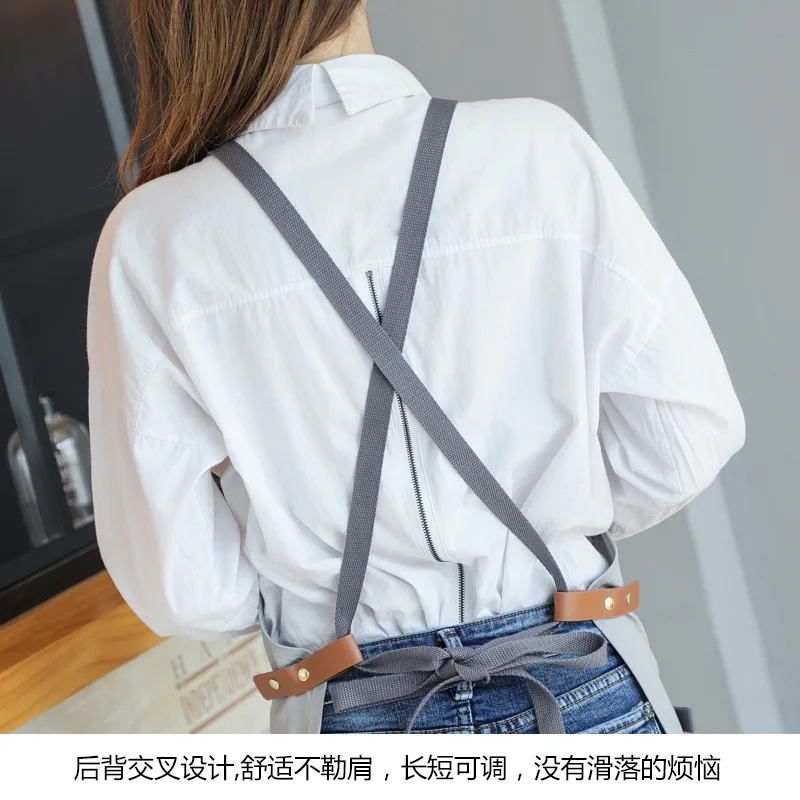 Фартук из чистого хлопка с индивидуальным принтом логотипа корейская мода | Дом и