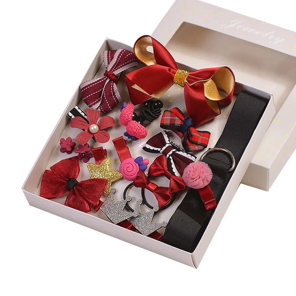 Детские заколки для волос 17 шт. детское платье с бантом цветочный мотив комплект