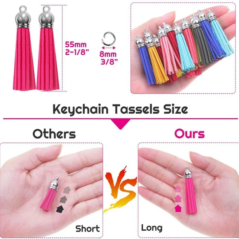 

50 Pieces of Velvet Key Chain Tassels in Bulk for Crafts Key Chain Supplies Jewelry Earrings Bracelets